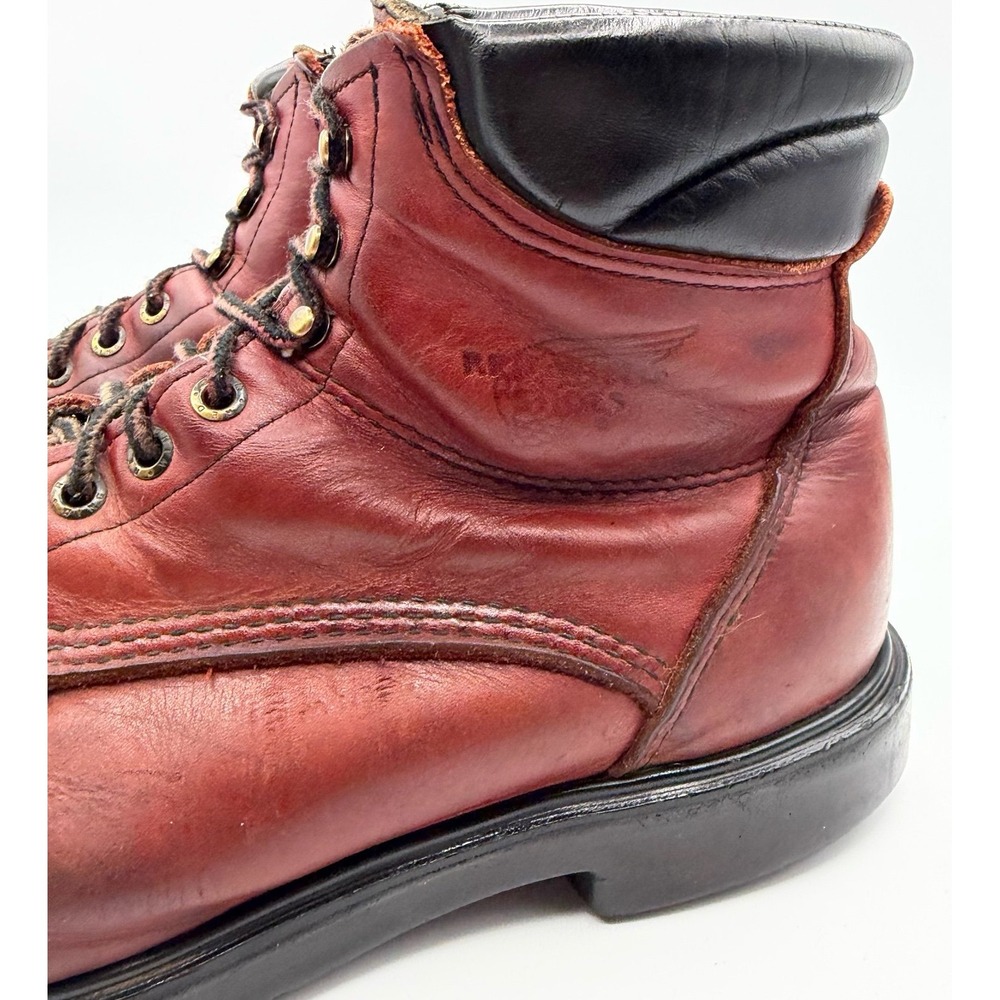 Vintage Red Wing 202 Heritage Leather Moc Toe Work Boots Brown Made USA 12 - Picture 12 of 12